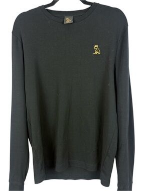 OVO October's Very Own Essentials Cotton Long Sleeve Men's Large Tee - Black